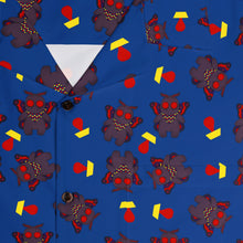 Load image into Gallery viewer, Mothman and lamps on blue button-up
