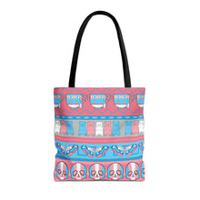 Load image into Gallery viewer, Trans Pride Ugly Sweater Stripe Tote Bag
