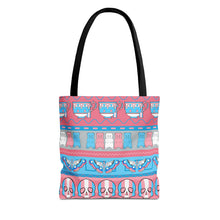 Load image into Gallery viewer, Trans Pride Ugly Sweater Stripe Tote Bag
