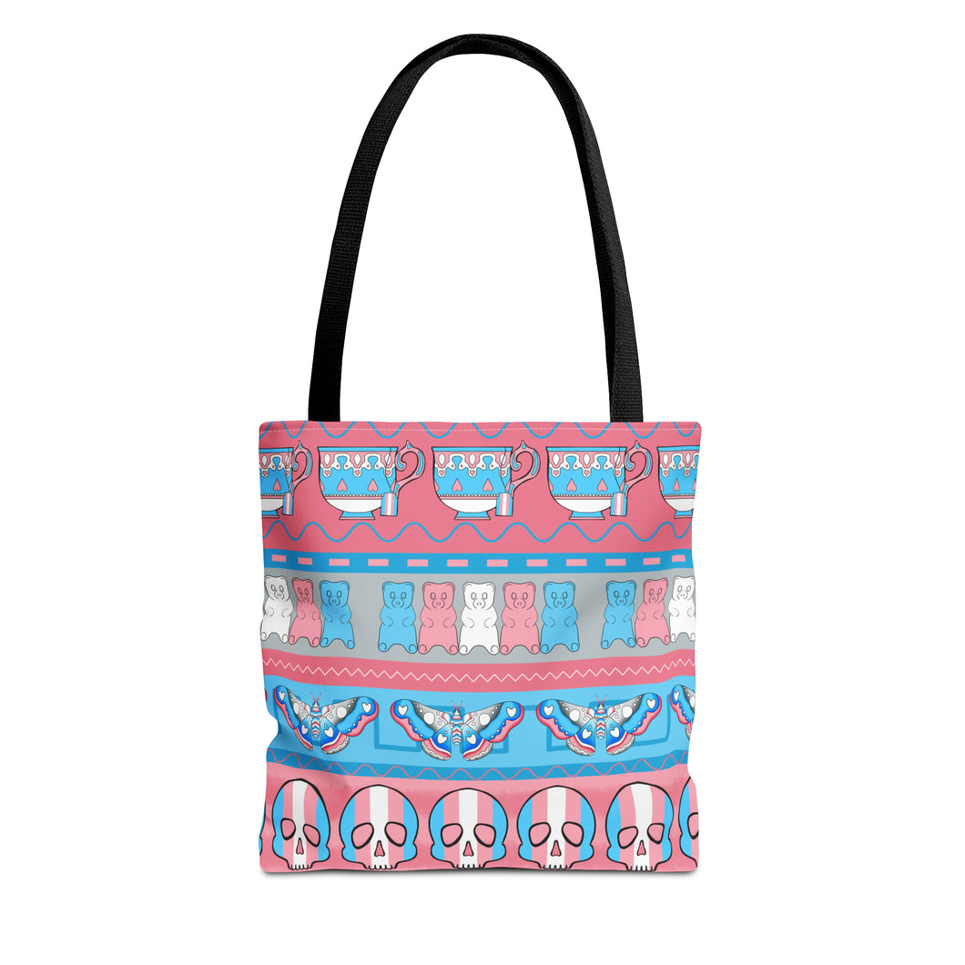 Trans Pride Ugly Sweater Stripe Tote Bag