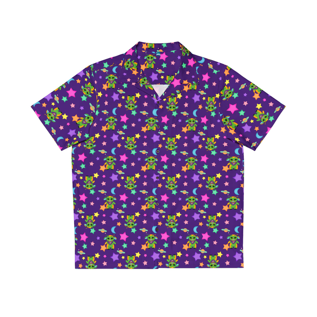 Alien Cow Short Sleeve Button Up