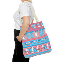 Load image into Gallery viewer, Trans Pride Ugly Sweater Stripe Tote Bag
