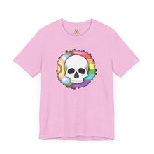 Load image into Gallery viewer, Skull On Burnt Flag Short Sleeve Tee
