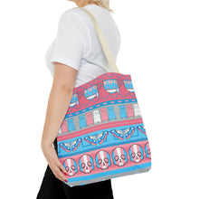 Load image into Gallery viewer, Trans Pride Ugly Sweater Stripe Tote Bag
