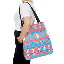 Load image into Gallery viewer, Trans Pride Ugly Sweater Stripe Tote Bag
