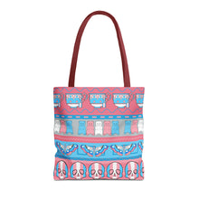 Load image into Gallery viewer, Trans Pride Ugly Sweater Stripe Tote Bag
