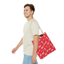 Load image into Gallery viewer, Rainbows Left On Red Tote Bag
