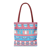 Load image into Gallery viewer, Trans Pride Ugly Sweater Stripe Tote Bag
