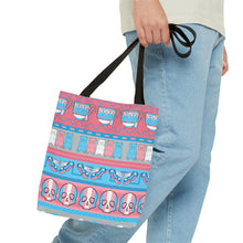 Load image into Gallery viewer, Trans Pride Ugly Sweater Stripe Tote Bag
