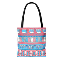 Load image into Gallery viewer, Trans Pride Ugly Sweater Stripe Tote Bag
