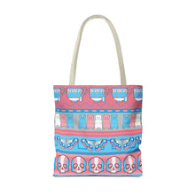 Load image into Gallery viewer, Trans Pride Ugly Sweater Stripe Tote Bag
