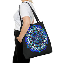 Load image into Gallery viewer, Evil Eye Mandala Tote Bag
