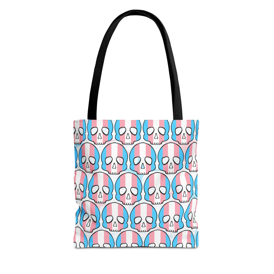 Trans Pride Skull Tote Bag