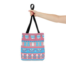 Load image into Gallery viewer, Trans Pride Ugly Sweater Stripe Tote Bag
