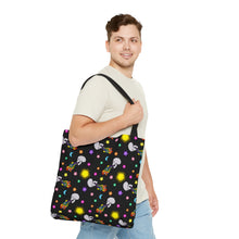 Load image into Gallery viewer, Rainbow Smoke Skull All Over Tote Bag
