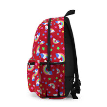 Load image into Gallery viewer, Rainbows Left On Red Backpack
