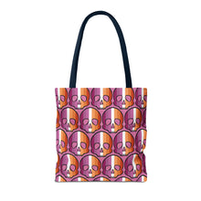 Load image into Gallery viewer, Lesbian Pride Skull Tote Bag

