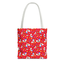 Load image into Gallery viewer, Rainbows Left On Red Tote Bag

