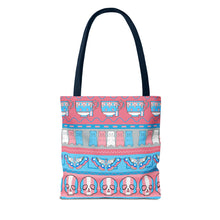 Load image into Gallery viewer, Trans Pride Ugly Sweater Stripe Tote Bag
