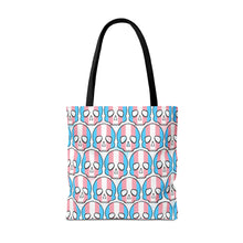 Load image into Gallery viewer, Trans Pride Skull Tote Bag
