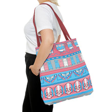 Load image into Gallery viewer, Trans Pride Ugly Sweater Stripe Tote Bag
