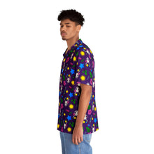 Load image into Gallery viewer, Whimsical Skull Print Button Up Shirt - Purple
