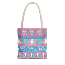 Load image into Gallery viewer, Trans Pride Ugly Sweater Stripe Tote Bag
