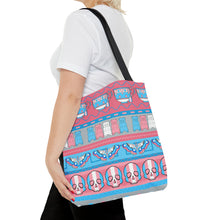 Load image into Gallery viewer, Trans Pride Ugly Sweater Stripe Tote Bag
