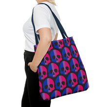 Load image into Gallery viewer, Bisexual Pride Skull Tote Bag
