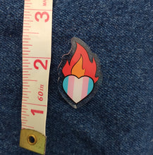 Load image into Gallery viewer, Trans Sacred Heart Acrylic Pin
