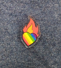 Load image into Gallery viewer, Pride Sacred Heart Acrylic Pin
