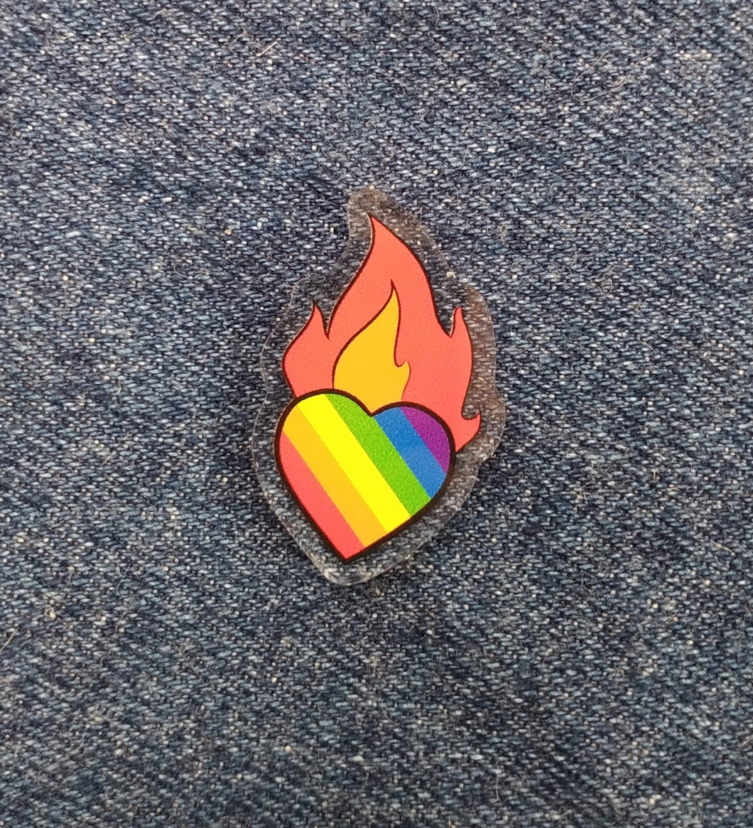 Pride Sacred Heart Acrylic Pin