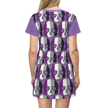 Load image into Gallery viewer, Asexual Pride Skull T-Shirt Dress

