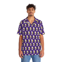 Load image into Gallery viewer, Nonbinary Pride skull Tile Short Sleeve Button Up Shirt
