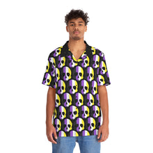 Load image into Gallery viewer, Nonbinary Pride Skull Button Up Shirt
