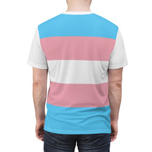 Load image into Gallery viewer, Trans Pride Flag Unisex AOP Tee
