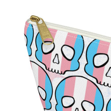 Load image into Gallery viewer, Trans Pride Skull Accessory Pouch
