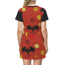 Load image into Gallery viewer, Dice and Dragons T-Shirt Dress
