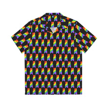 Load image into Gallery viewer, Rainbow Gummy Bear Tile Short Sleeve Button Up
