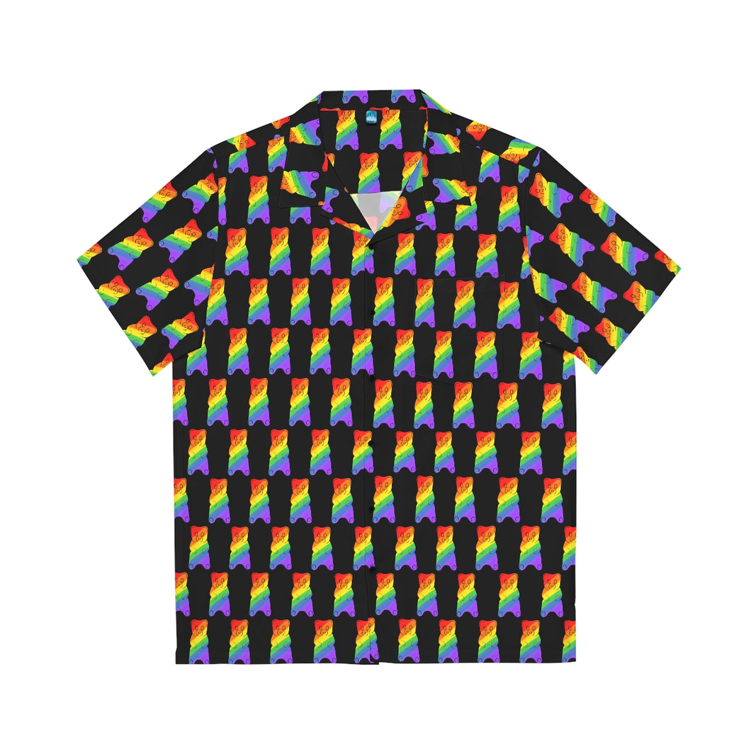 Rainbow Gummy Bear Tile Short Sleeve Button Up