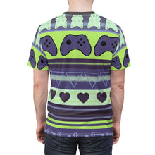 Load image into Gallery viewer, Gamer ugly sweater stripe - Unisex AOP Tee
