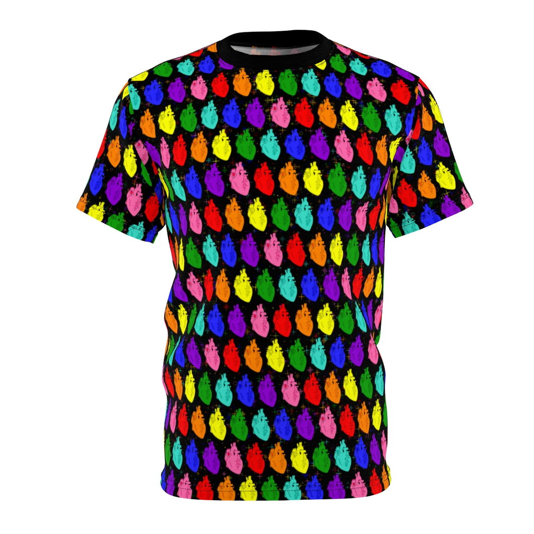 Retro Pride Hearts All Over T-Shirt