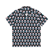 Load image into Gallery viewer, Trans Pride Skull Short Sleeve Button Up Shirt
