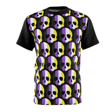 Load image into Gallery viewer, Nonbinary Pride Skull Unisex AOP Tee
