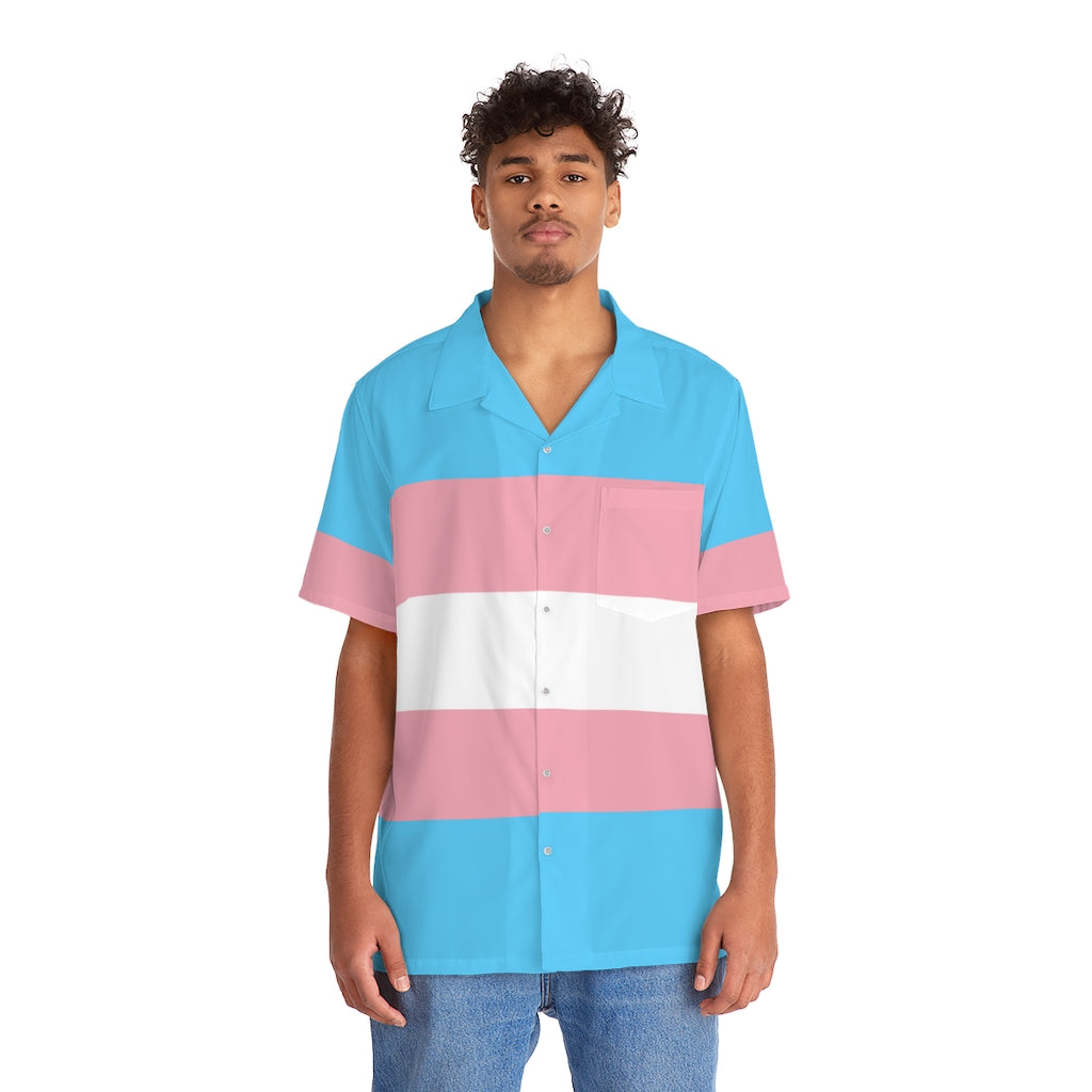 Trans Pride Flag Button Up Shirt