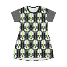 Load image into Gallery viewer, Agender Pride Skull T-Shirt Dress
