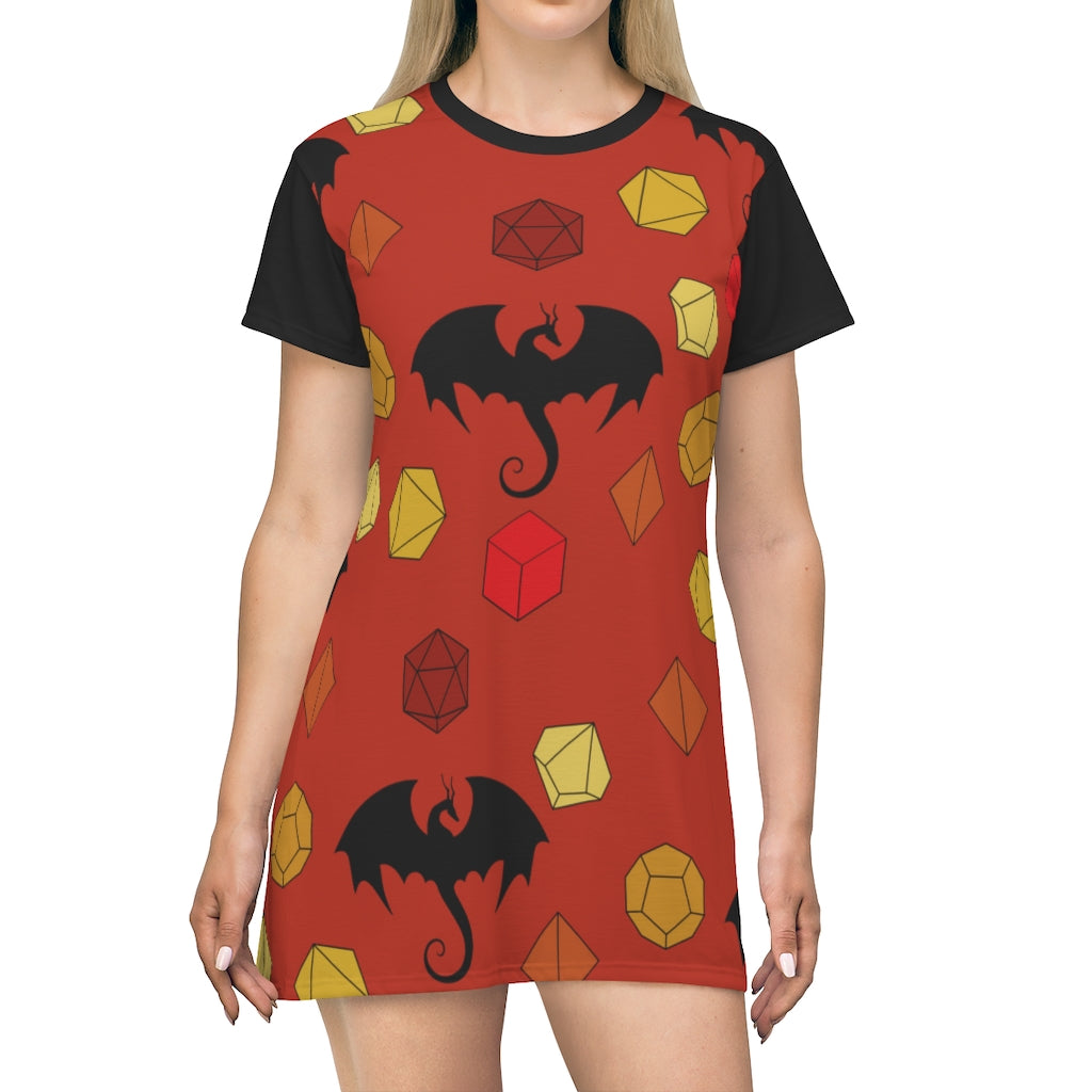 Dice and Dragons T-Shirt Dress