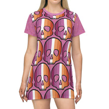 Load image into Gallery viewer, Lesbians Pride Skull T-Shirt Dress
