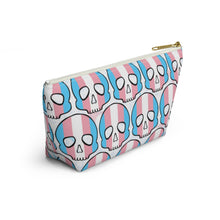 Load image into Gallery viewer, Trans Pride Skull Accessory Pouch
