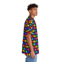 Load image into Gallery viewer, Retro Pride Hearts Short Sleeve Button Up Shirt
